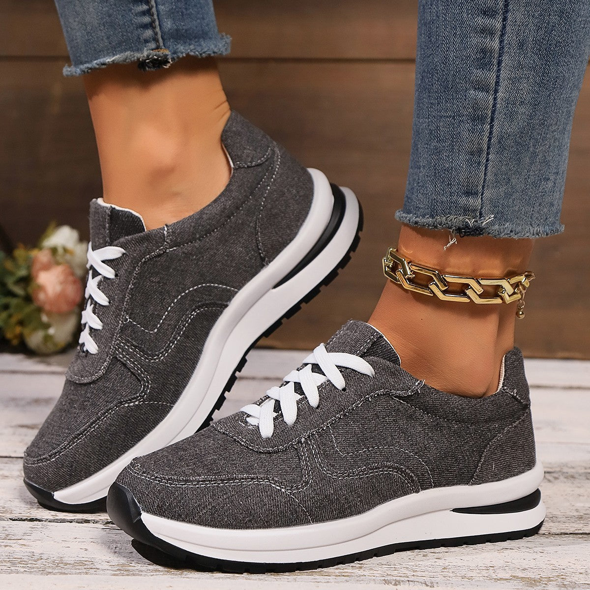 Chaussures Sportives Respirantes à Plateforme pour Femme