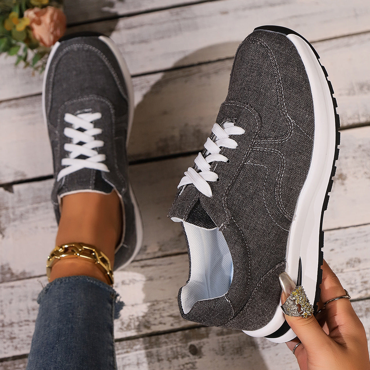 Chaussures Sportives Respirantes à Plateforme pour Femme